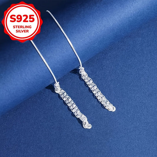 Elegant and sexy, the LULUBRO S925 Sterling Silver Phoenix Tail Chain Earrings offer a stylish Korean-inspired look. These hypoallergenic studs are perfect for daily wear or festive occasions. They make an ideal Valentine's Day or birthday gift, weighing