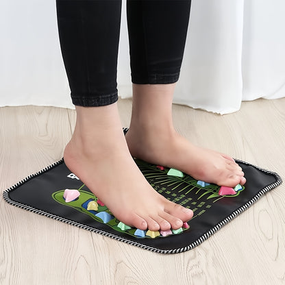 1 piece Acupressure Foot Massager Mat with Colorful Acupoint Stickers for Health and Wellness.