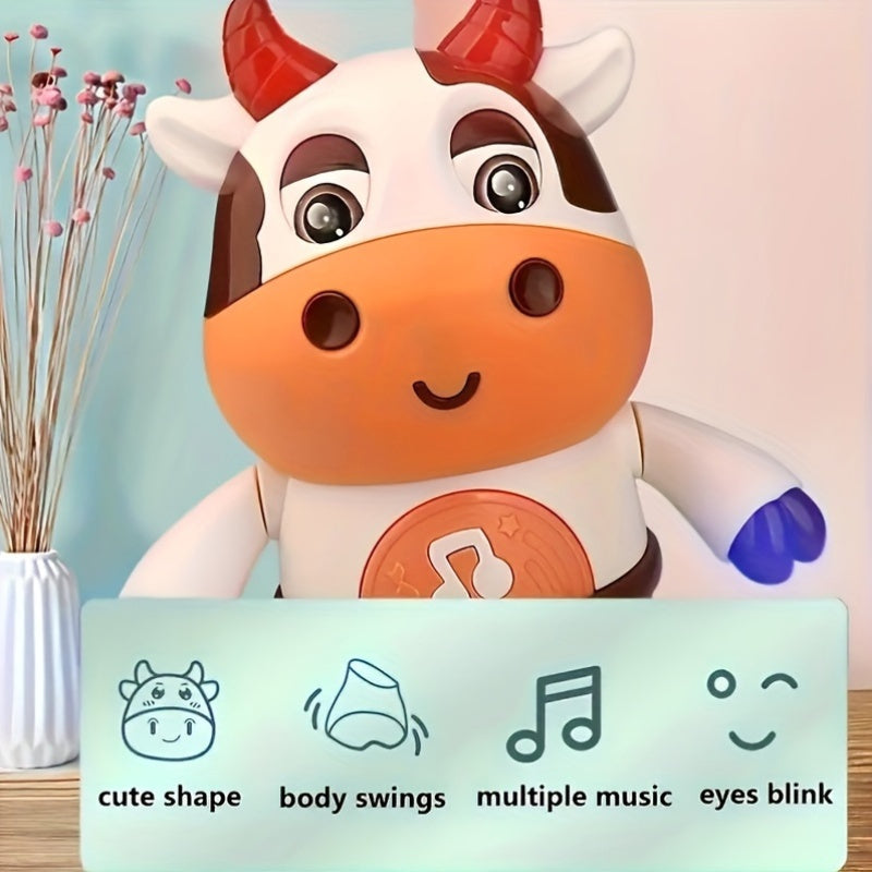 Cow Toy that Sings and Dances with Interactive Features, Musical Lights, Perfect for Kids of All Genders, Great for Christmas and Halloween, Made of Colorful Plastic