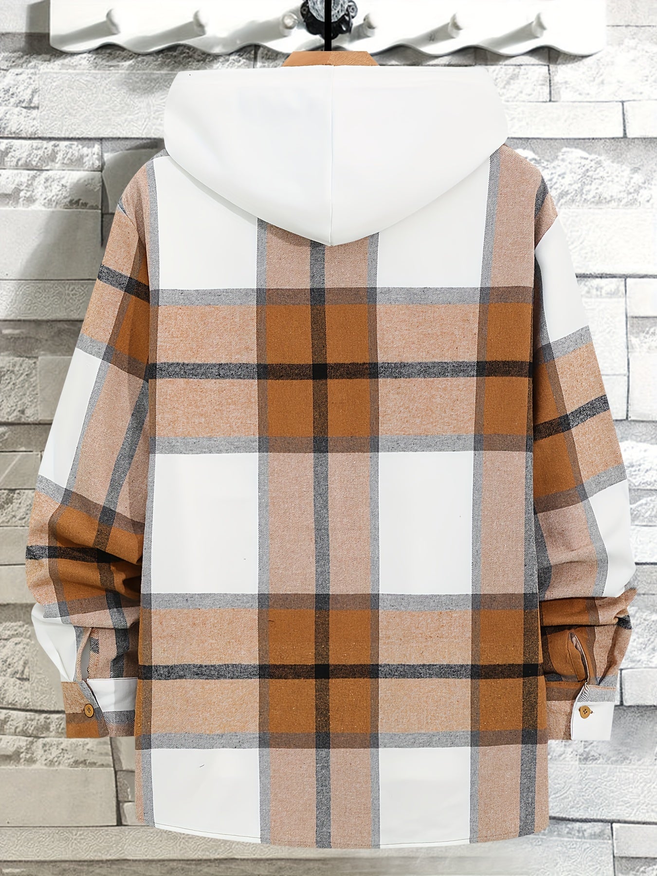 New Plaid Long-Sleeve Shirt for Plus-Size Men.