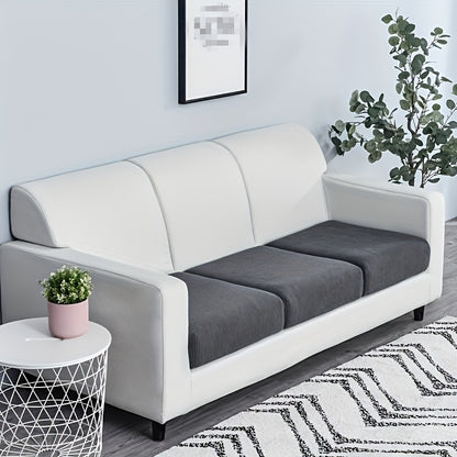 Removable and washable elastic sofa cushion cover, single piece, in a solid color to protect against dust.