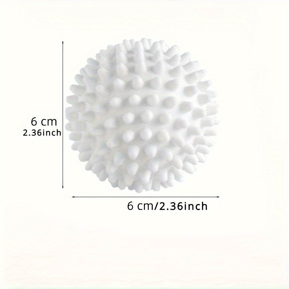 4 reusable laundry balls with multiple functions—lint remover, fabric softener, anti-roll, wrinkle reducer; no electricity needed.