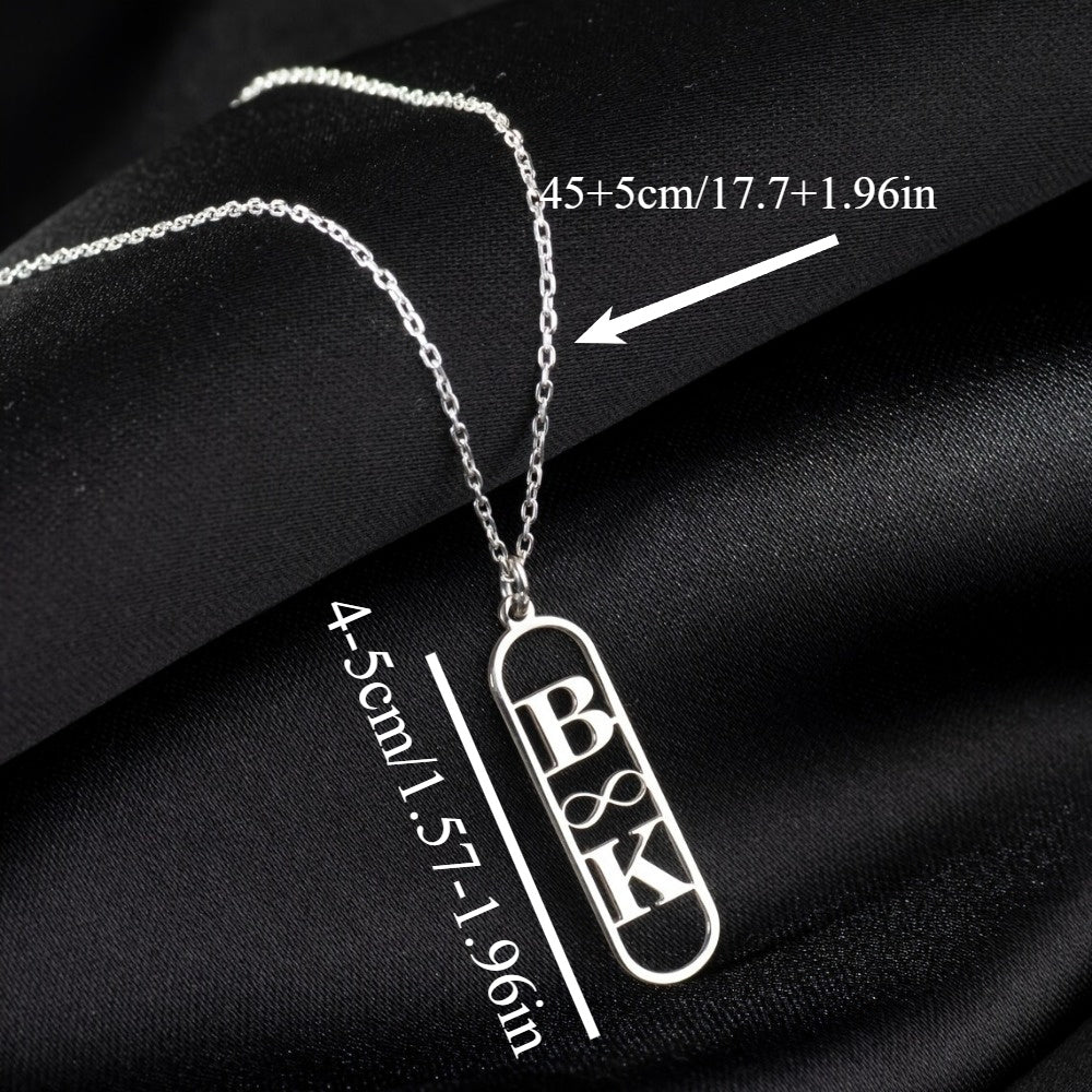 Personalized Stainless Steel Initial Charm Pendant - Customized Name Necklace, Timeless Symbol of Love, Great Gift for Valentine's Day and Beyond, Eternal Love, Valentine's Day Special