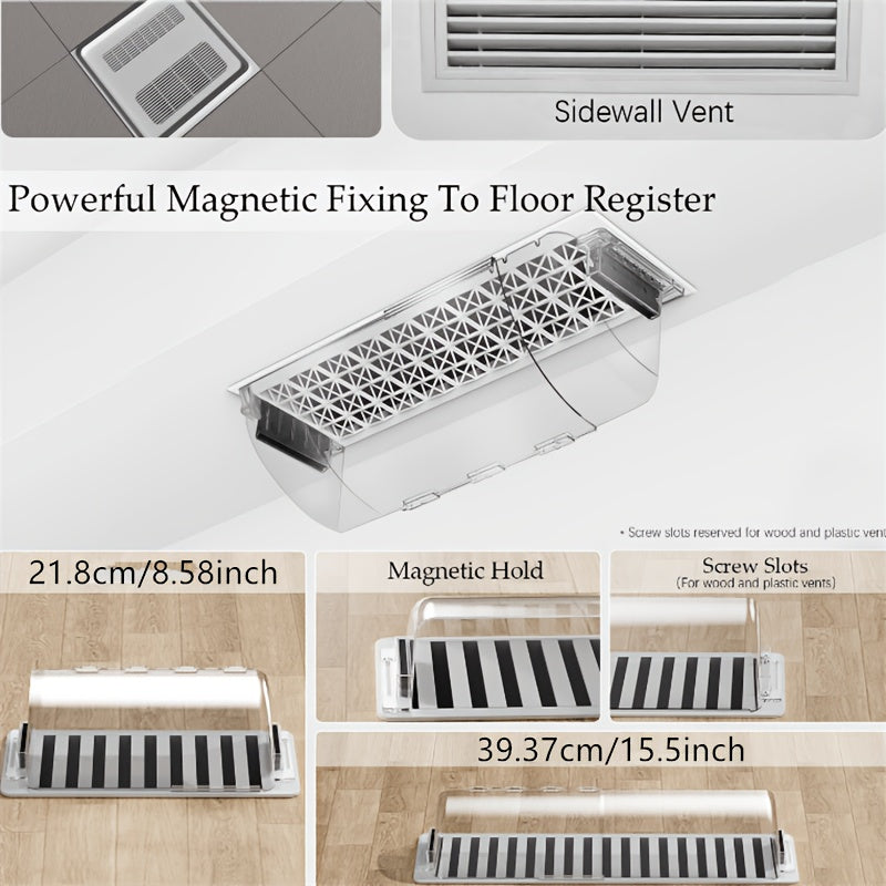 Description:

Experience improved airflow with our 2-piece Adjustable Magnetic Vent Deflector. Equipped with strong magnets and an anti-drip design, this vent deflector is ideal for both hot and cold air vents. Perfect for use on AC units, walls, and