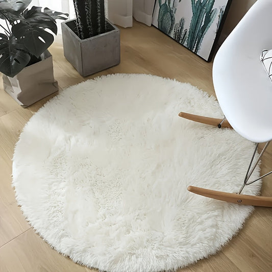 Soft Circular Rug - Resistant to Stains, Non-Slip Polyester Mat for Living Room, Bedroom, Indoor Decor - Machine-Made, Dry Clean Only - Perfect for Christmas, Halloween, Easter, and other special occasions