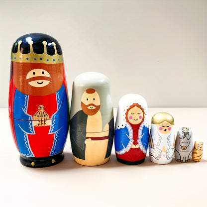 Puppet set, nesting dolls, stacked toys, handmade dolls - perfect gifts for children and holidays. Also great for home, office, wedding, and party décor.