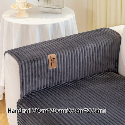 Thickened plush sofa cover with modern style to protect against dirt, slips, scratches and pets in home or office.