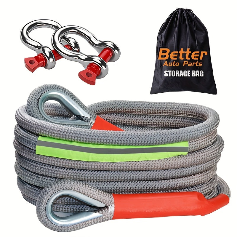 Durable Off-Road & SUV Towing Rope Set with U-Hooks and Storage Bag - 33,0.0g Capacity, Multiple Lengths (3.99m, 5.0m, 6.98m, 8.99m), Heavy-duty Trailer Hooks