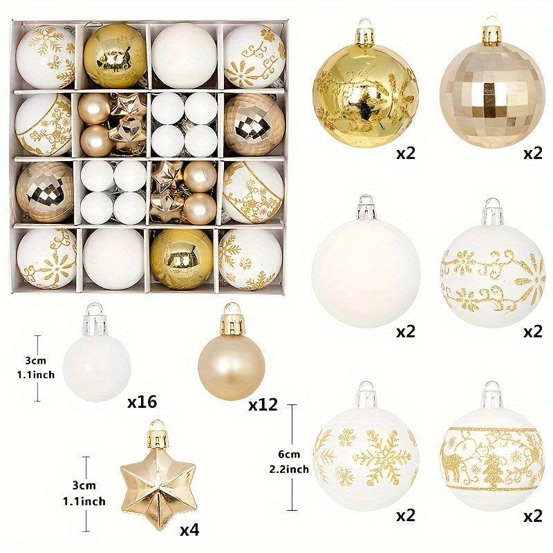 44 Christmas ball ornaments for decorating Christmas trees at home parties, weddings, and as holiday gifts.