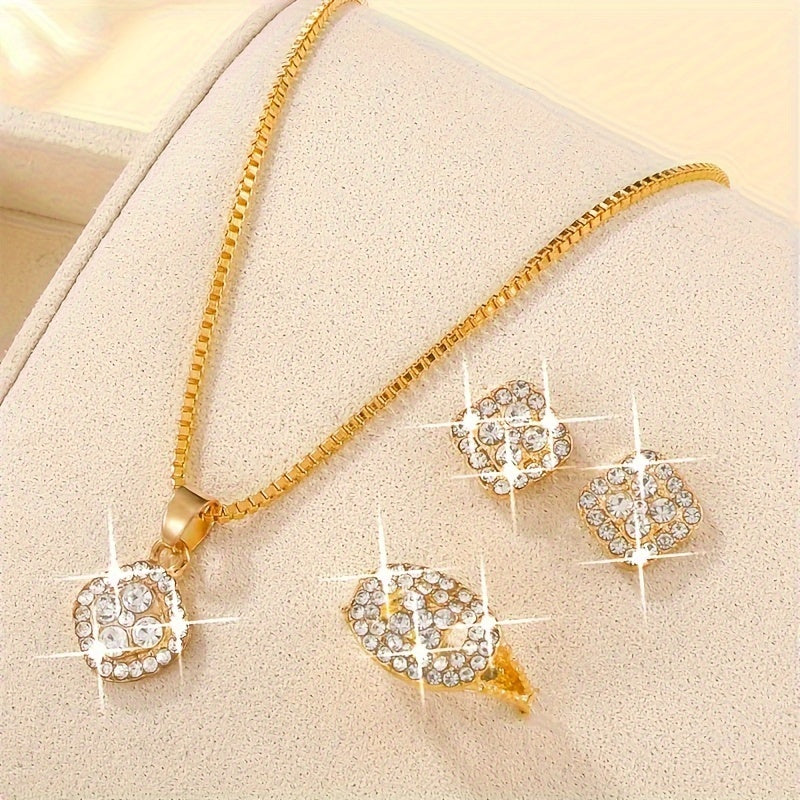 Alloy pendant necklace, earrings, and ring set designed for men.