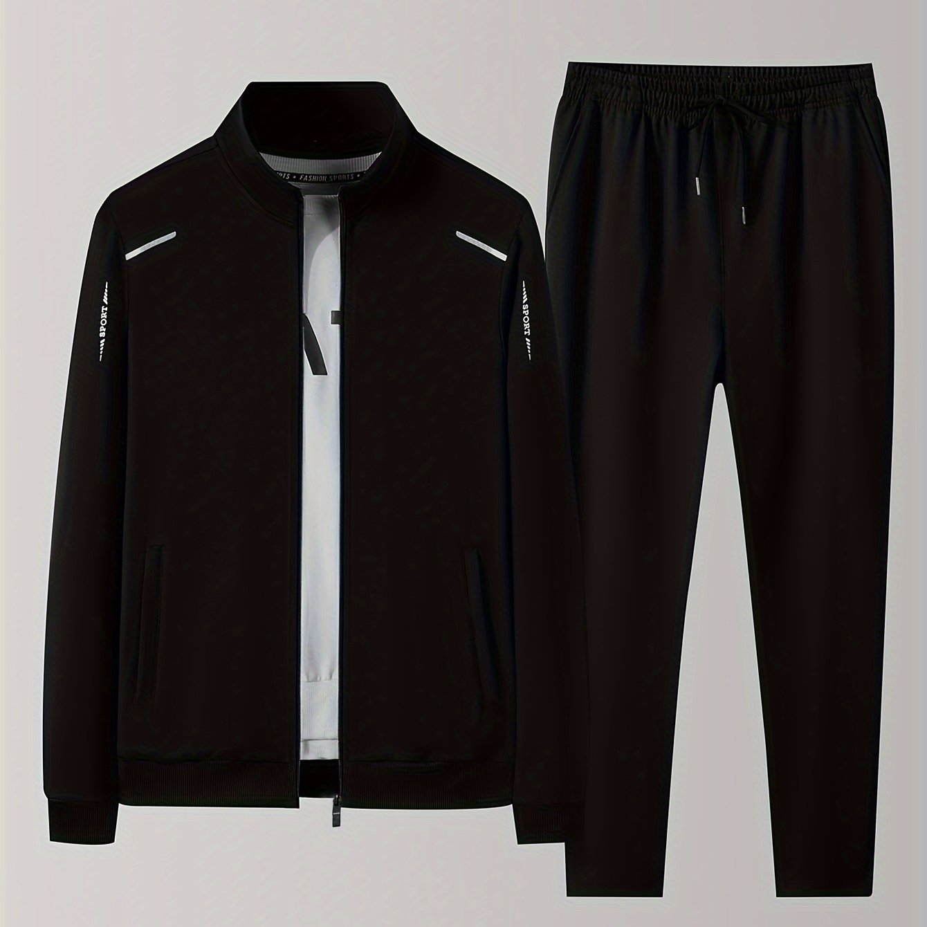 Men's Spring and Autumn Zipper Cardigan with Stand-up Collar Casual Sports Suit