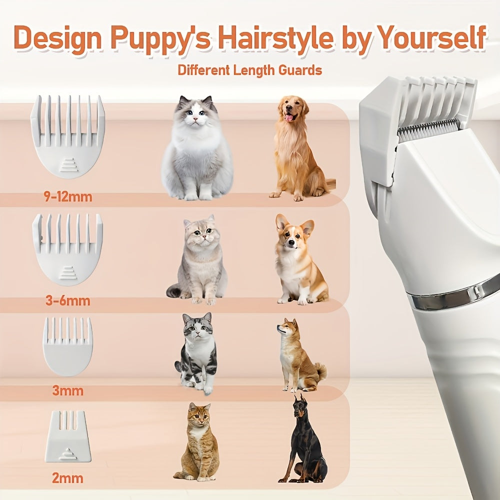 4-in-1 Rechargeable Pet Grooming Kit for Dogs and Cats - USB Powered