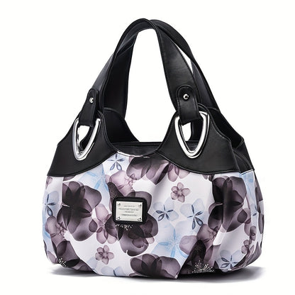 2024 New Style Women's Tote Bag with Large Capacity, Solid Color, Zipper Closure, Polyester Lined, Edge Painted, Versatile for Casual & Work Use.