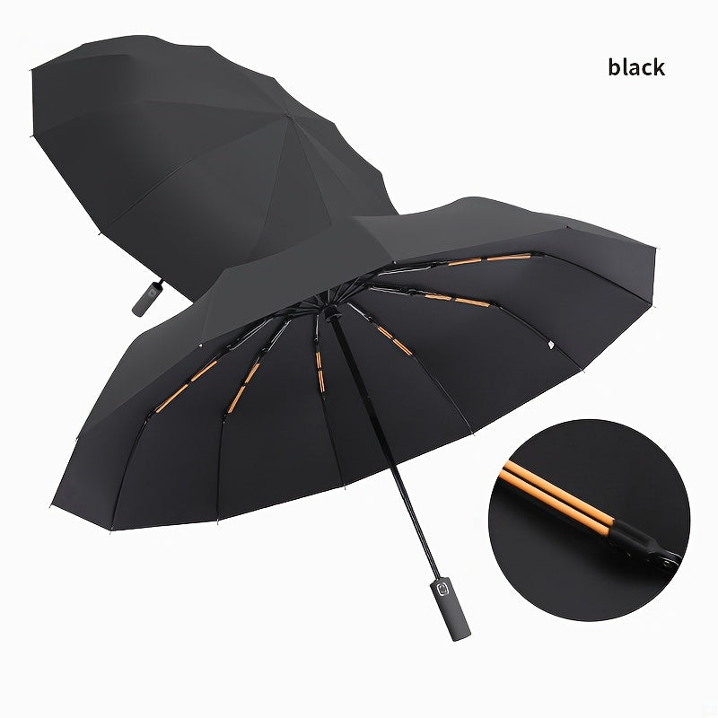 Folding vinyl umbrella for sun and rain