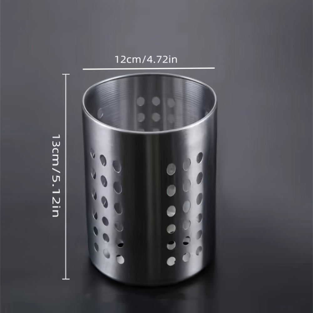 Holder for chopsticks with round holes, made of stainless steel