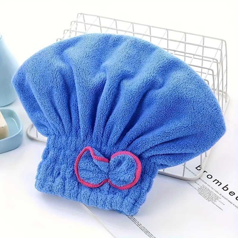 Microfiber hair towel wrap with cartoon theme, quick dry, versatile use, 100 GSM, 1-Pack.