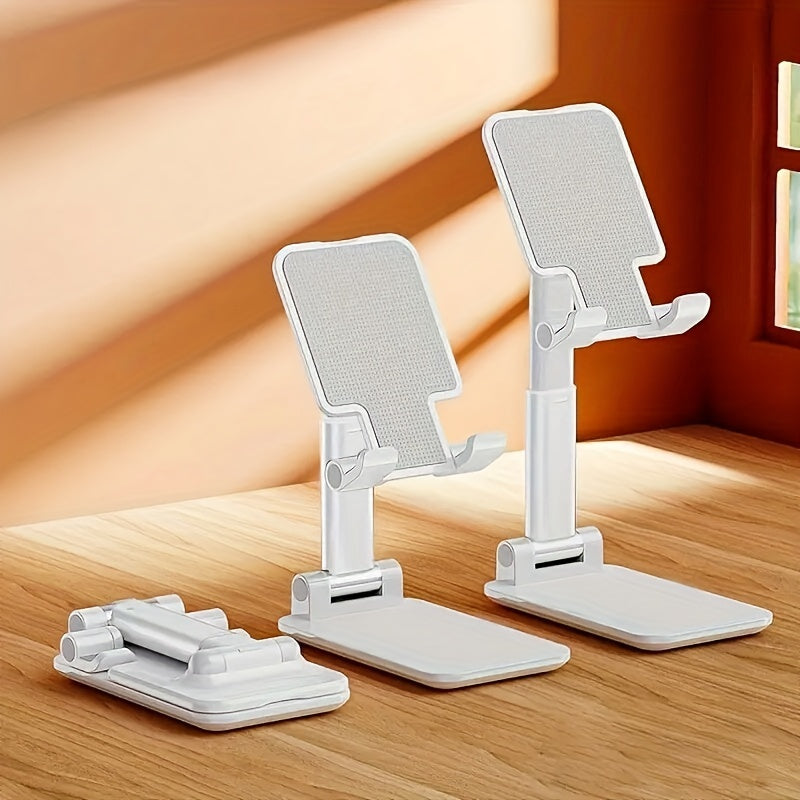 Foldable portable mobile phone and tablet bracket for office use.