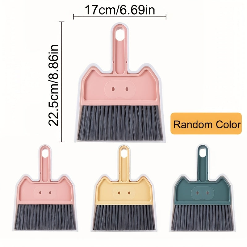 Mini Broom and Dustpan Set for Small Spaces - Ideal for Desks, Tables, and Home or Kitchen Necessities (Color May Vary)