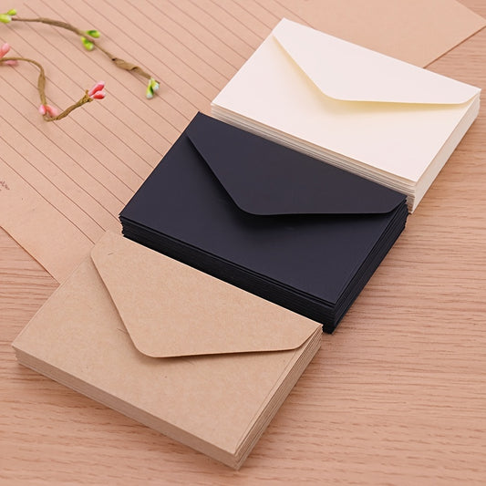 20pcs Mini Paper Window Envelopes: Classical White Black Kraft Blank Wedding Invitation Gift Envelope