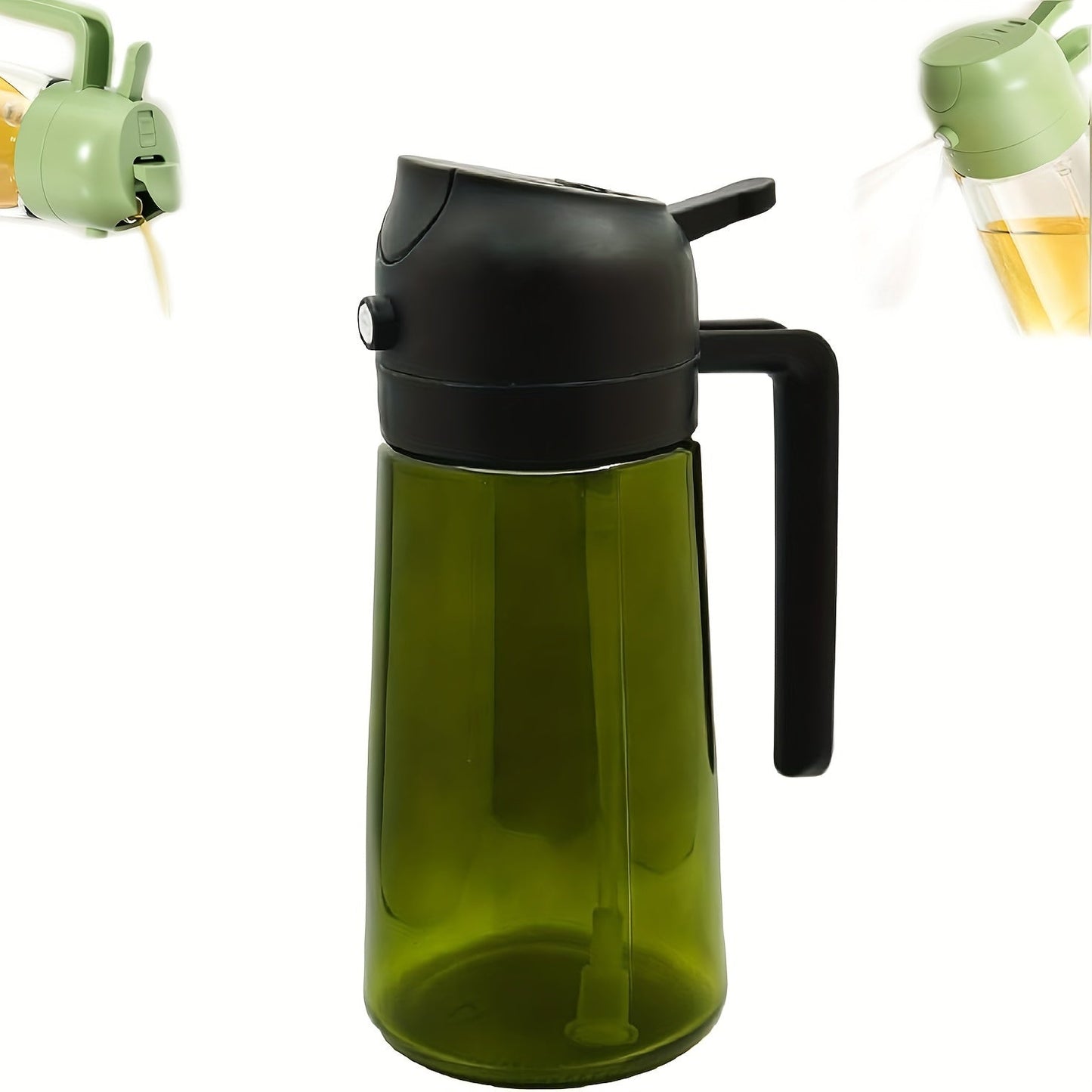 2-in-1 Glass Oil Dispenser and Sprayer for Cooking and Baking - PVC-Free, Must-Have Kitchen Tool for Every Cook