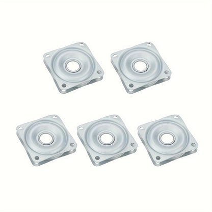 Set of 5 Square Turntable Bearings for Kitchen Hardware, with Swivel Plate Rotating Bearing Plates, 3.81cm Diameter. Perfect for Kitchen, Painting, Makeup Holder, and Office Use