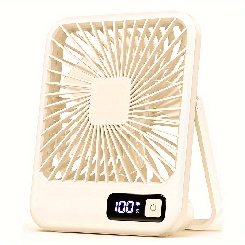 The Goard Portable USB Desk Fan is a convenient and versatile cooling solution. This 6.5-inch foldable tabletop fan features a 180° adjustable stand, 5-speed settings, a painted plastic finish, and button control for easy operation. Perfect for both