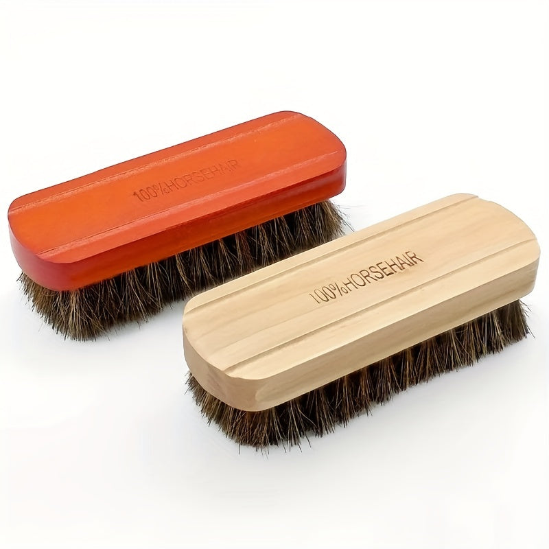 1 Horse Hair Shoe Brush for Shoe Cleaning and Leather Polishing, Soft Non-scratch Oil Brush for Suede Boots and Shoes Maintenance, Polishing Tool and Cleaning Supply - Back to School Essential