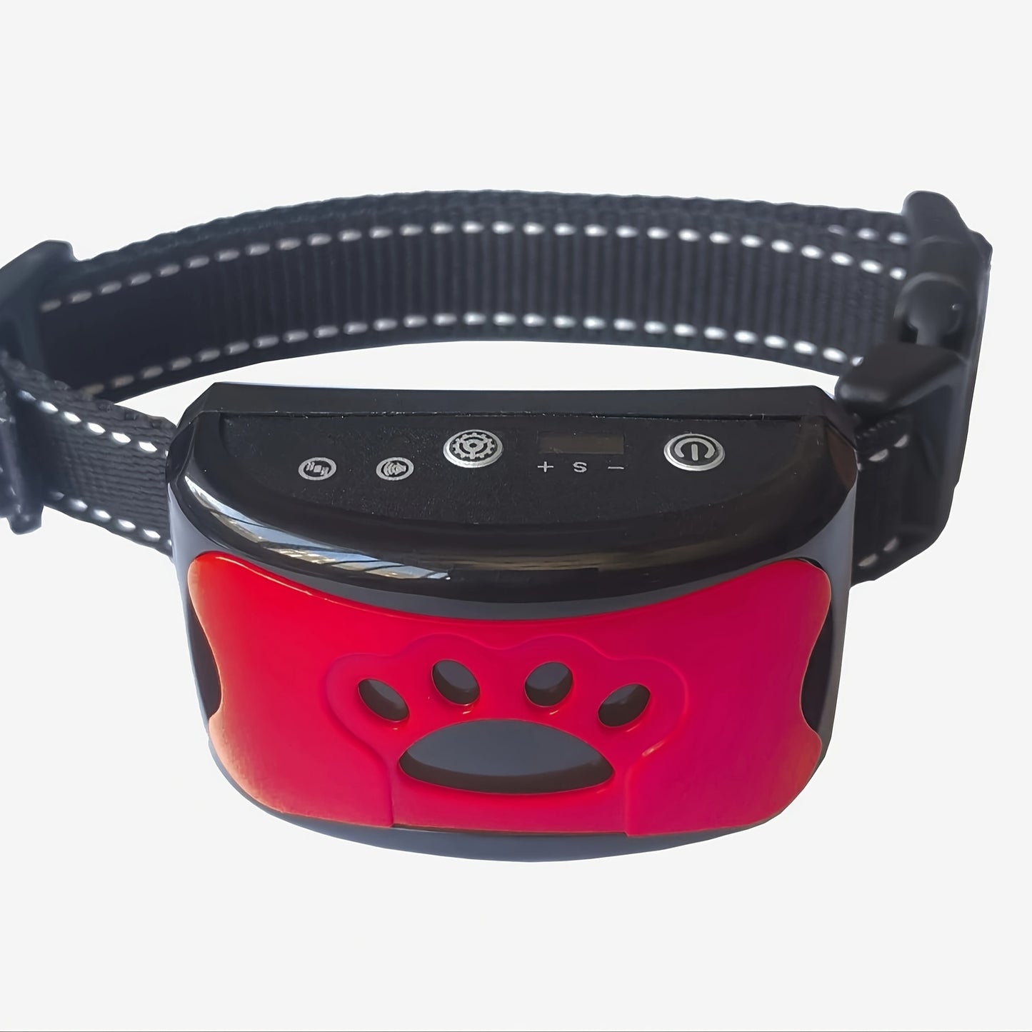 Rechargeable anti-barking dog collar with vibration training mode, USB charging, lithium polymer battery, and ≤36V operating voltage.