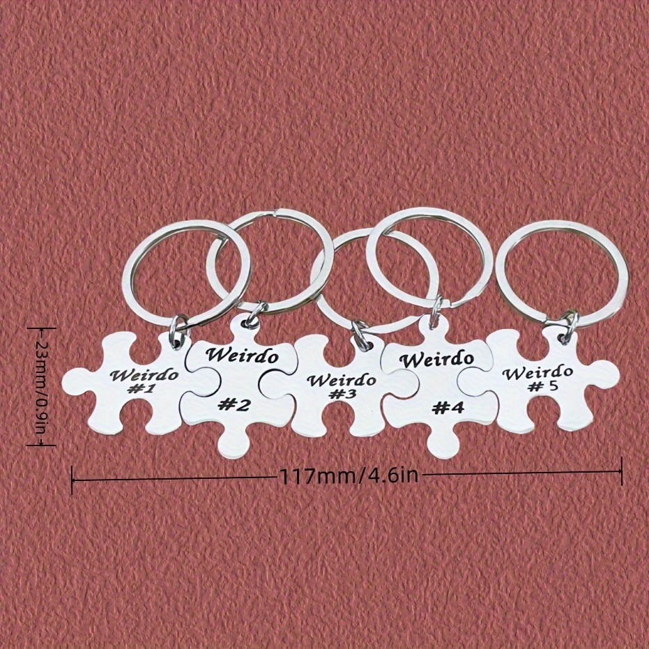 Set of 5, 6, 7, 8, 9, or 10 Engraved Best Friends Keychains - Made of Stainless Steel with Puzzle Design. Ideal for Graduation, Christmas, or any occasion to show appreciation to your BFFs or family. A symbol of enduring friendship that is suitable for