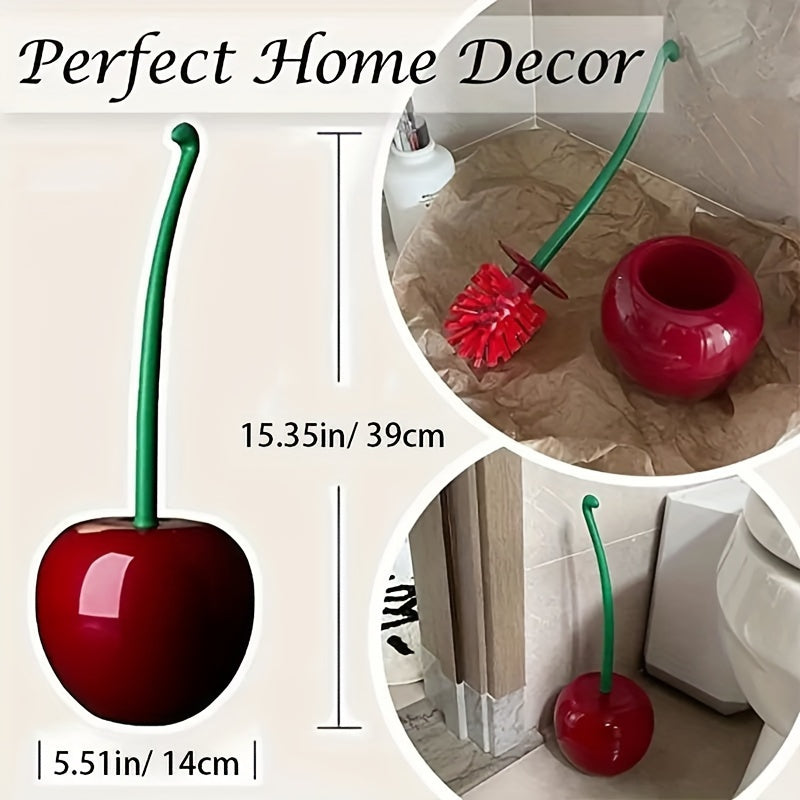 This 1 Pack Cherry-Shaped Toilet Brush Set includes a long handle and holder, perfect for multipurpose bathroom cleaning. The thick bristles ensure a deep clean while being rustproof and leak-proof. Versatile and efficient, it can be used for bathroom