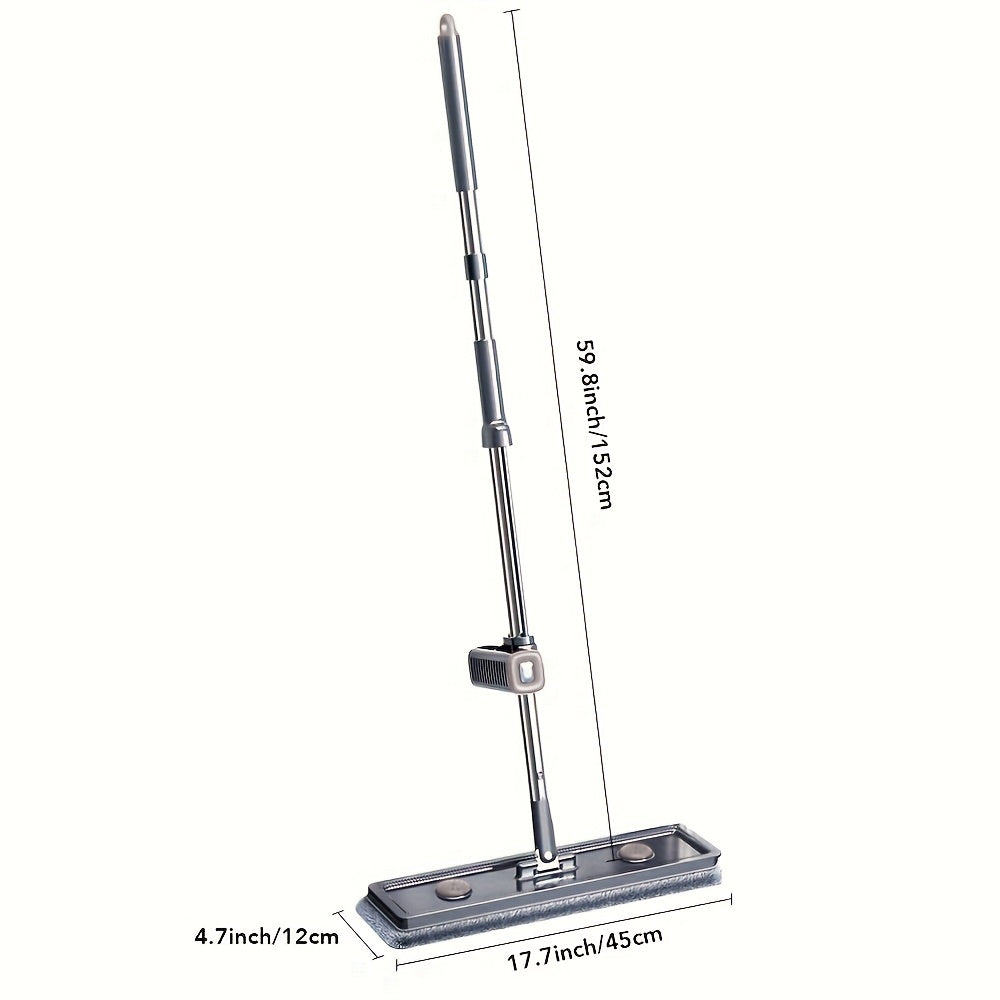 Introducing the Joybos Microfiber Flat Mop and Handle Set with 4 Washable Pads, 1 Holder, and Durable Plastic Construction. This manual operation mop features an extendable handle reaching up to 151.89cm, making it perfect for cleaning living rooms