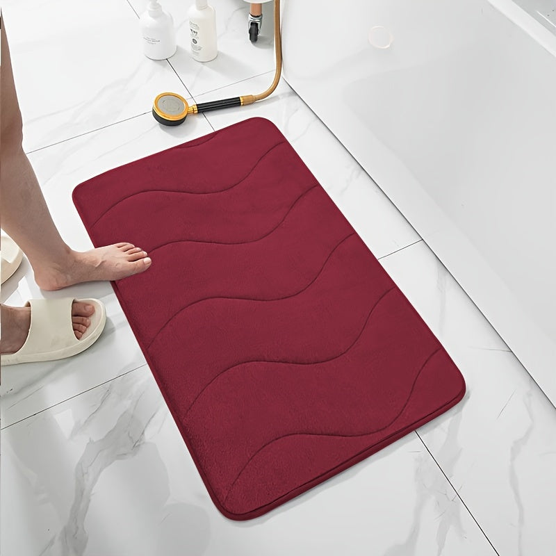 Soft and comfortable bath mat with high absorbency - ideal for bathrooms, showers, and bathtubs. Rectangular in shape, waterproof, and easy to clean.