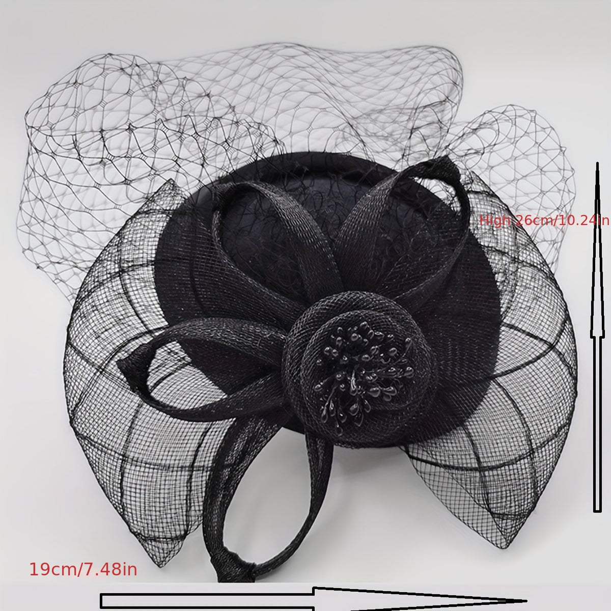 Women's Hair Accessories Set with Mesh Veil and Clips for Birthday Parties, Jockey Club Events, Weddings, Derby Hats, and Church Hats