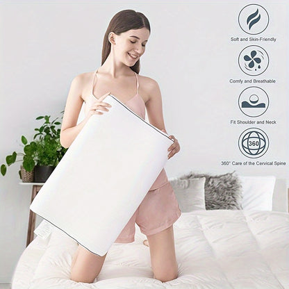 1 Neck Pillow with Memory Foam for Neck and Shoulder Relaxation in Bedroom or Hotel.