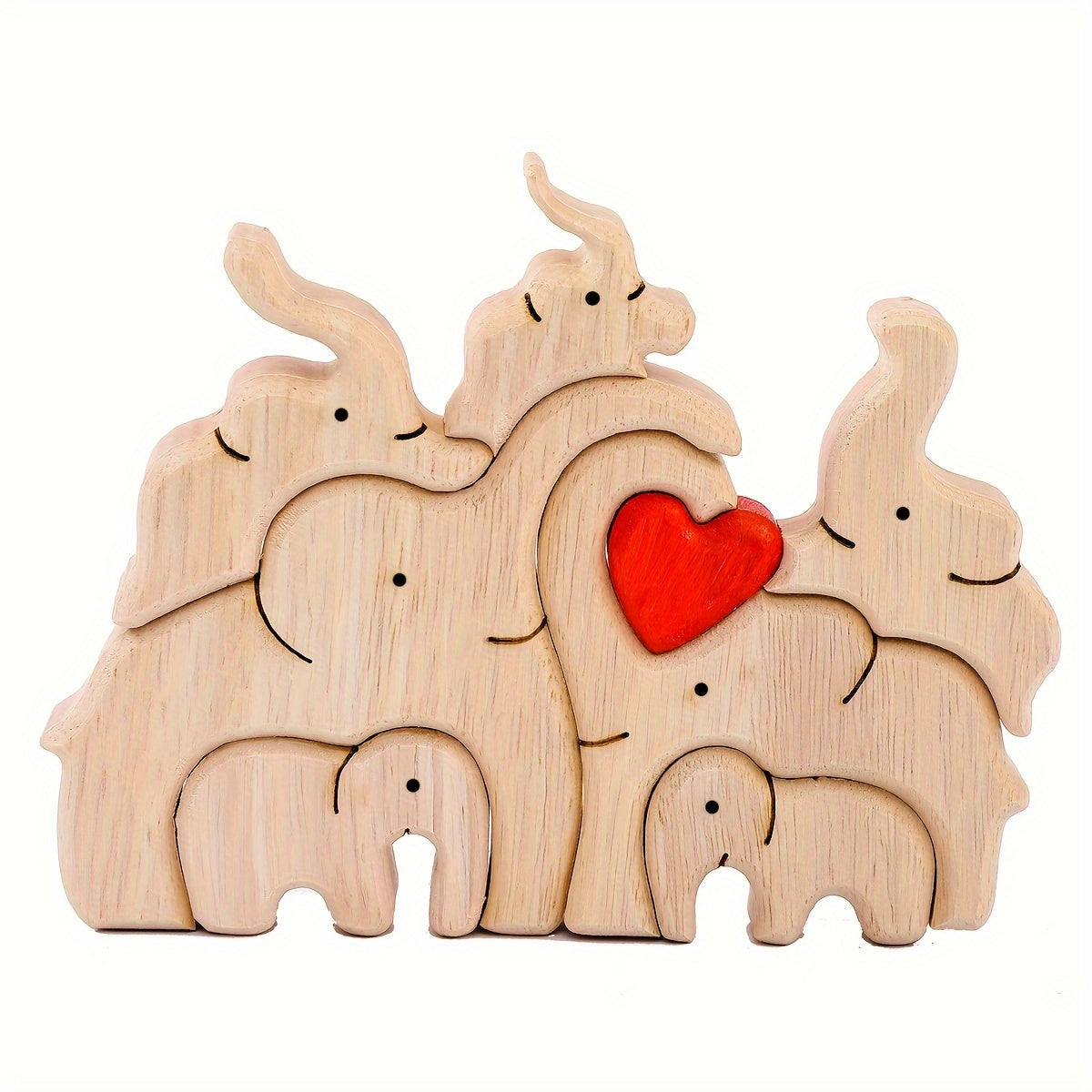 Wooden Elephant Puzzle for Family, Beautifully Crafted Desktop Decoration Perfect for Wedding, Christmas, Thanksgiving, or Valentine's Day Gift