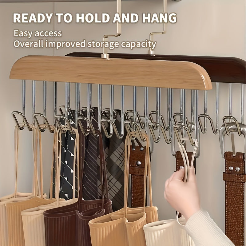 Versatile Solid Wood Underwear and Vest Hanger with Smooth Finish - Compact Sling Design for Organized Storage, Perfect for Home and Dorms, Clothing Hangers and Drying Rack in One