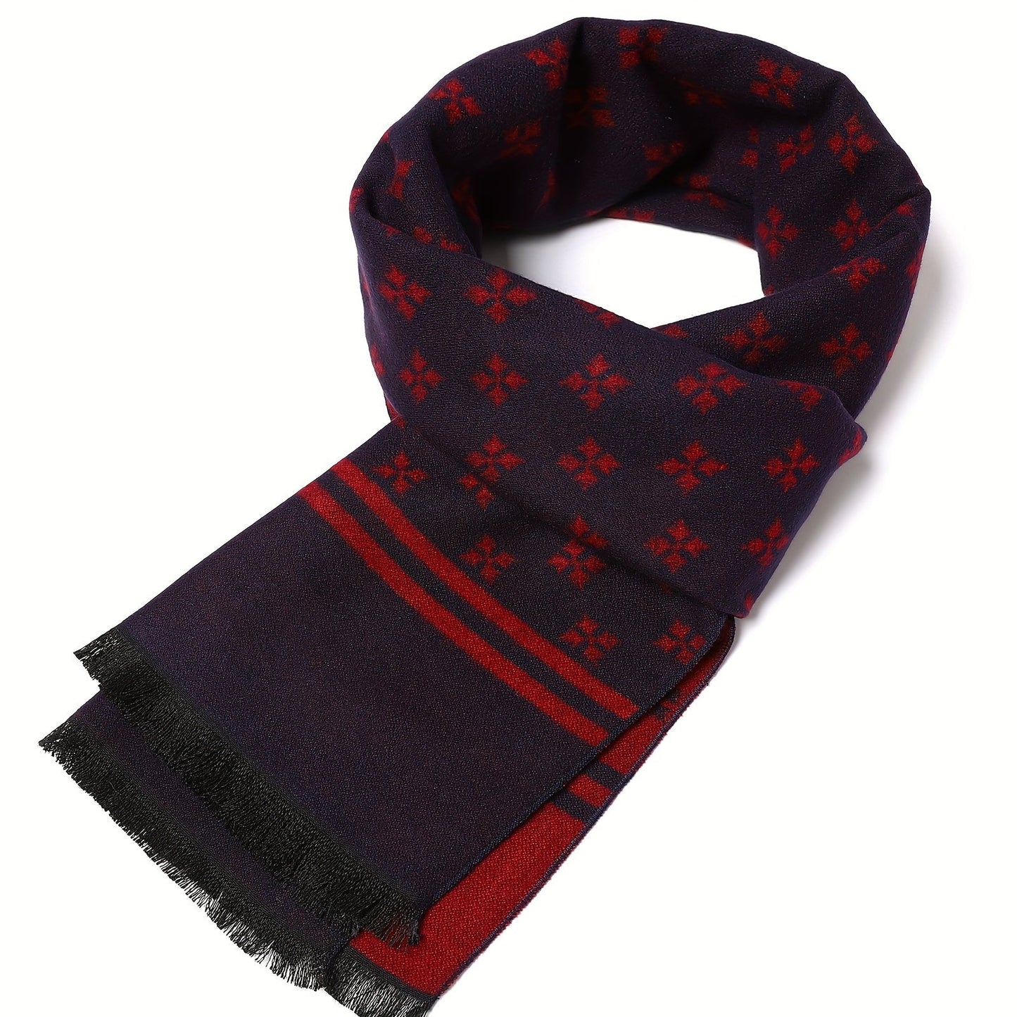 Stay Cozy in Style with this Men's Thick Plaid Scarf, 180X30CM, Made of Soft Imitation Cashmere - Perfect for Autumn and Winter Gift Giving