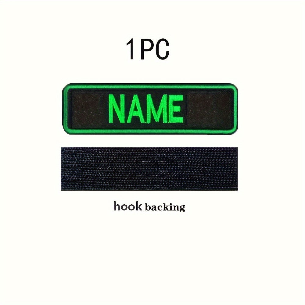 Personalized Logo ID Patch with Custom Embroidered Name - Ideal for Clothing, Jackets, Hats, and Backpacks - Size: 10.16x2.54 cm