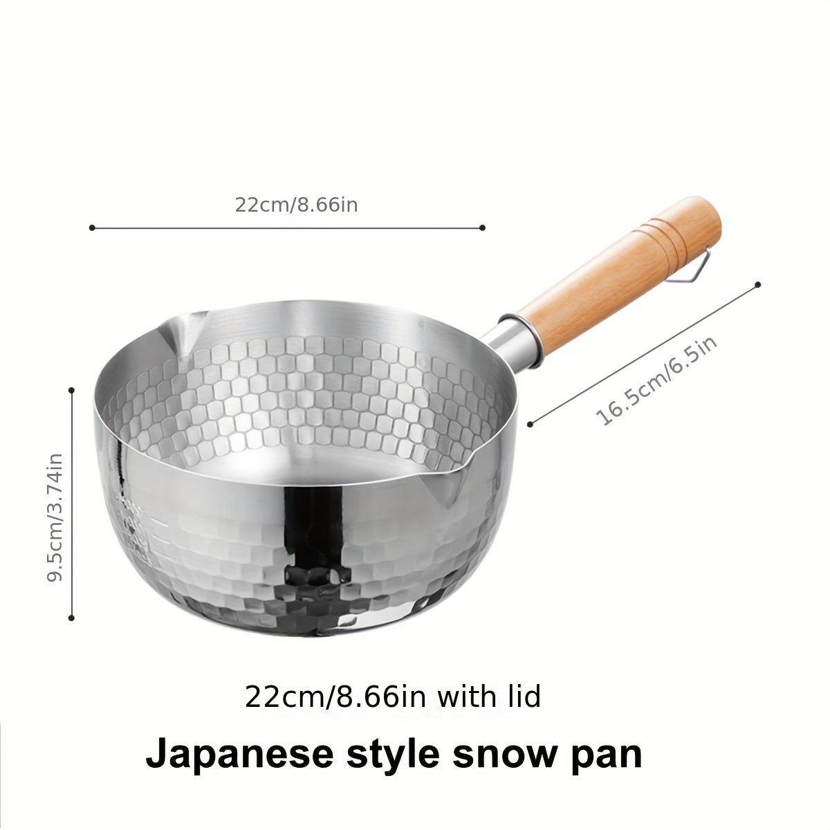 Japanese Stainless Steel Snow Pan, Household Small Milk Pan, Non-stick Pan for Food Supplements, Cooking Noodle Soup Pan, Suitable for Electromagnetic Stove, 1 Piece