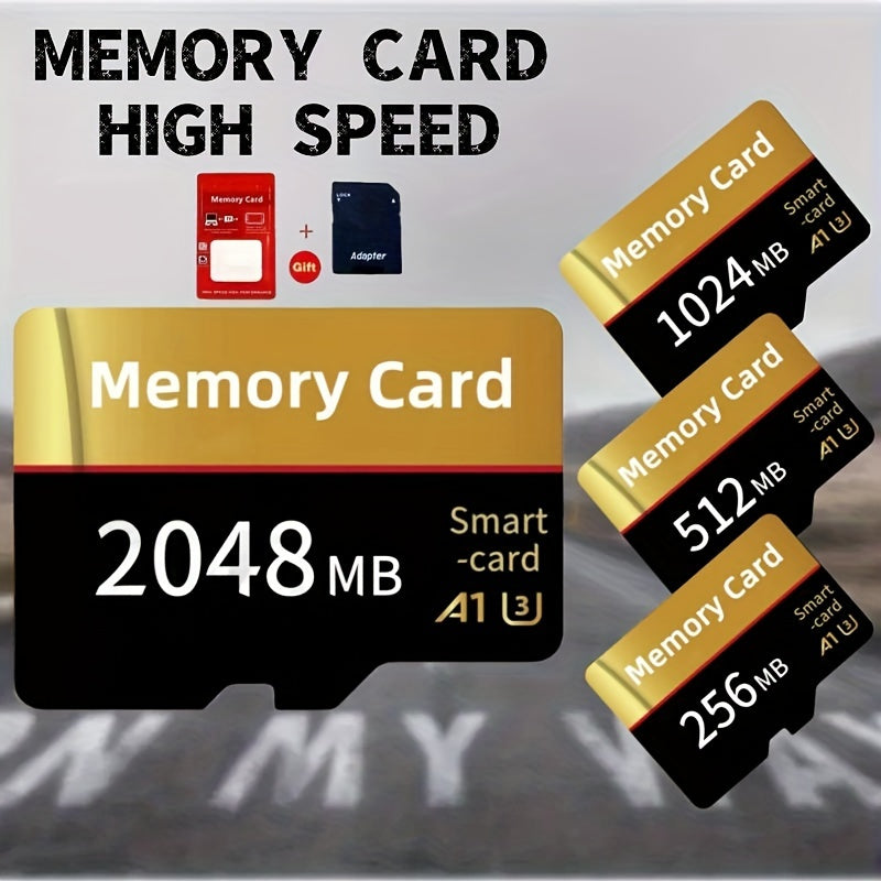 Versatile TF/SD Flash Card with Secure File Storage, suitable for Tablets, Cameras, Phones & More, with Connector. Sizes range from 256MB to 2GB for High-Speed performance.