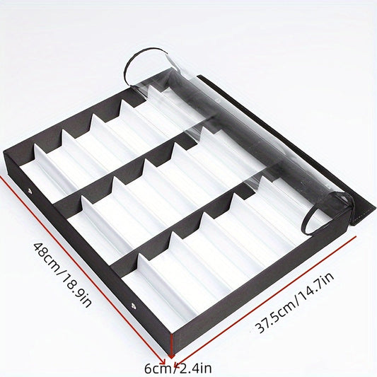 Органайзер для солнцезащитных очков на 18 слотов для женщин и мужчин, чехол для очков с прозрачной крышкой для хранения нескольких пар очков (48,01 x 37,34 см)