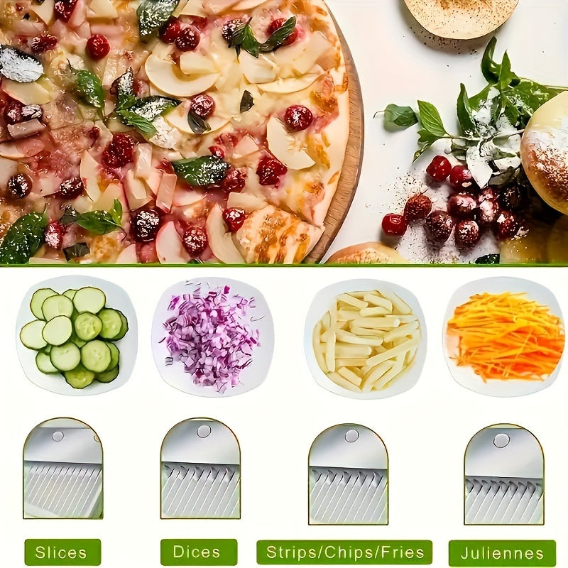 Multifunctional Vegetable & Fruit Slicer, Grater - Manual Kitchen Gadget, Plastic Material, Efficient Slicing/Shredding, No Power Supply Required, Capacity Less than 1L