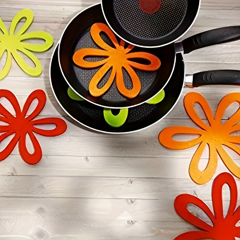 Floral Pot & Plate Protector Set Includes 6 Pieces - Heat-Resistant Mats for Cookware and Dining - Ideal for Easter, Cooking, and Home Use