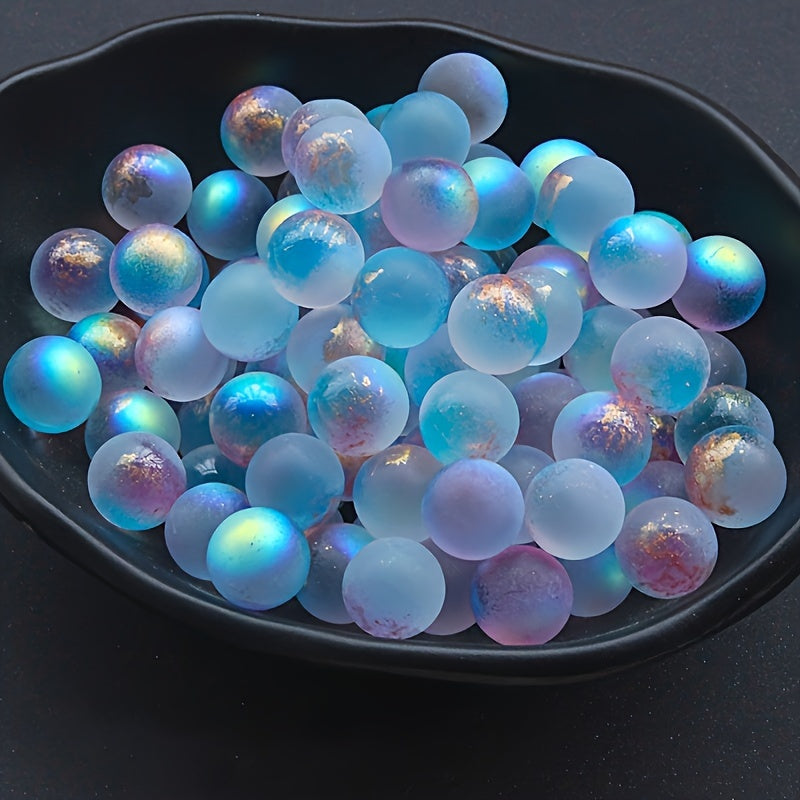 10 glow-in-the-dark glass beads, 12mm, for DIY crafts, jewelry making, and aquarium decor.