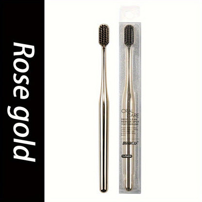 1 or 2 soft toothbrushes with bamboo charcoal bristles for effective oral care at home.