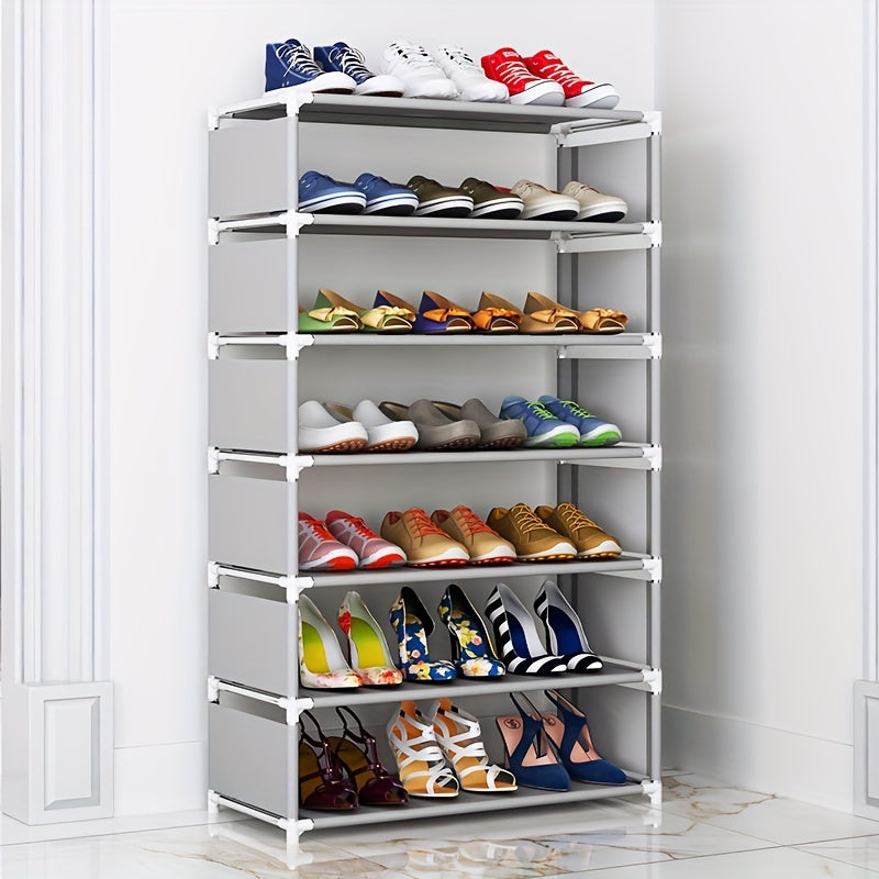 Versatile Non-woven Shoe Rack with Dust-proof Cover, Perfect for Organizing Shoes in Home, Bedroom, Dormitory, or Cabinet. Provides Economical and Simple Storage Solution.