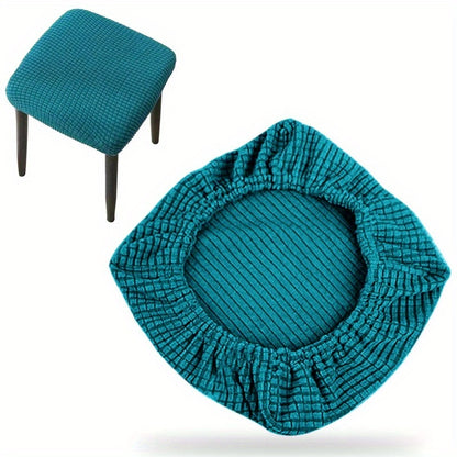 1 piece of stretchy vanity stool cover made of polyester and spandex blend, machine washable, suitable for various events.