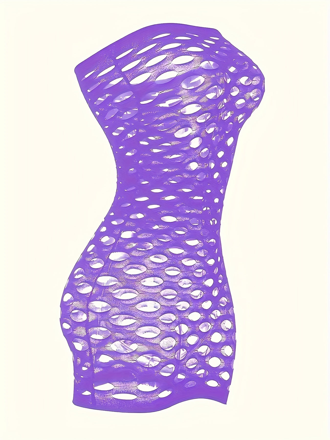 2 European-style sleeveless mesh dresses with sexy bra and hip fishnet design.