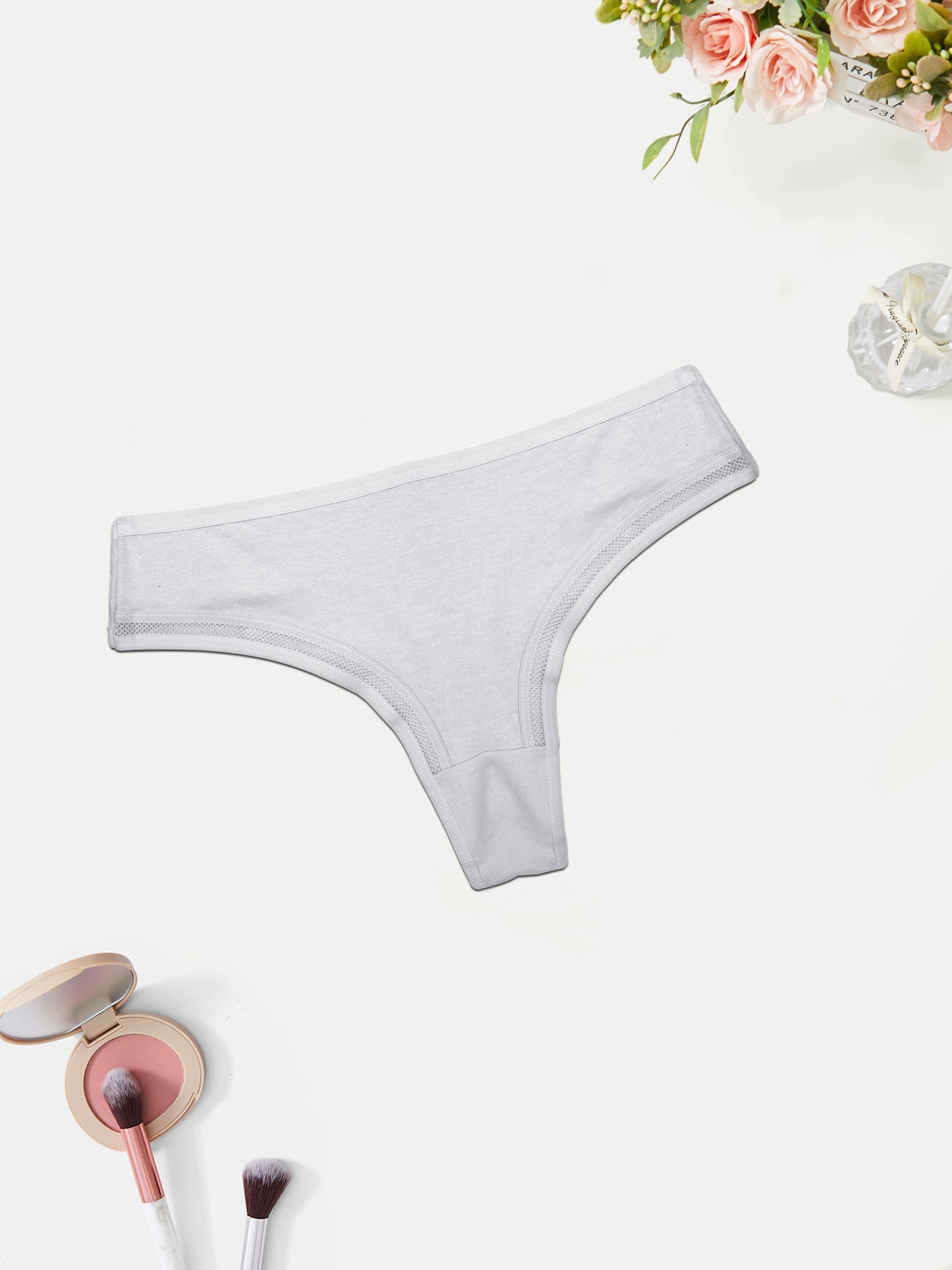 3 Simple Solid Thongs for Women, Soft & Comfy Stretchy Panties