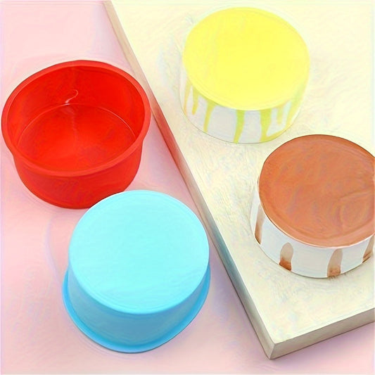 4 inch, "6 inch, "8 inch, "10 inch Round Food-Grade Silicone Cake Molds - DIY Baking Set